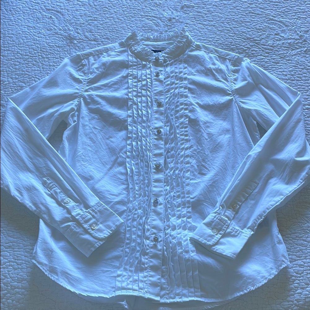Gap Tuxedo Blouse w Rhinestone Buttons size XS